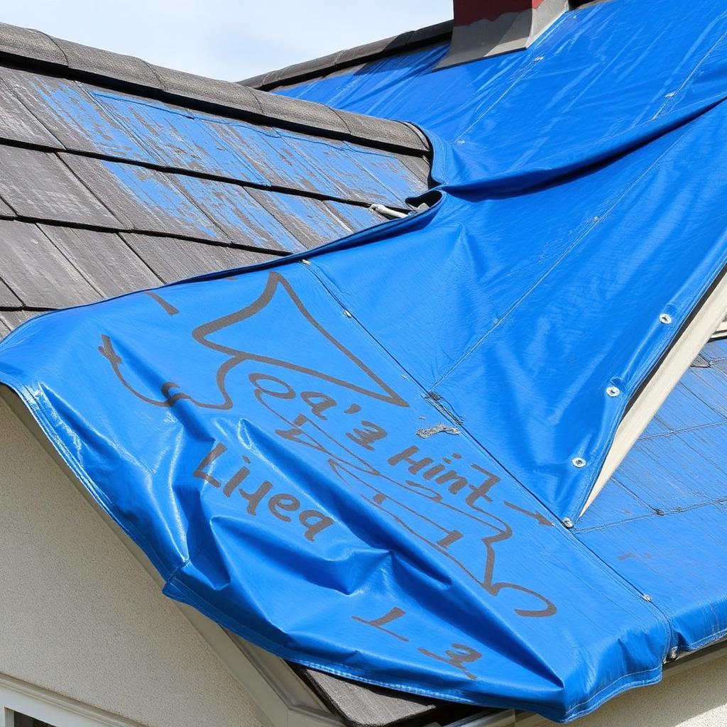 Bâchage d'urgence après fuite de toiture en Seine-et-Marne