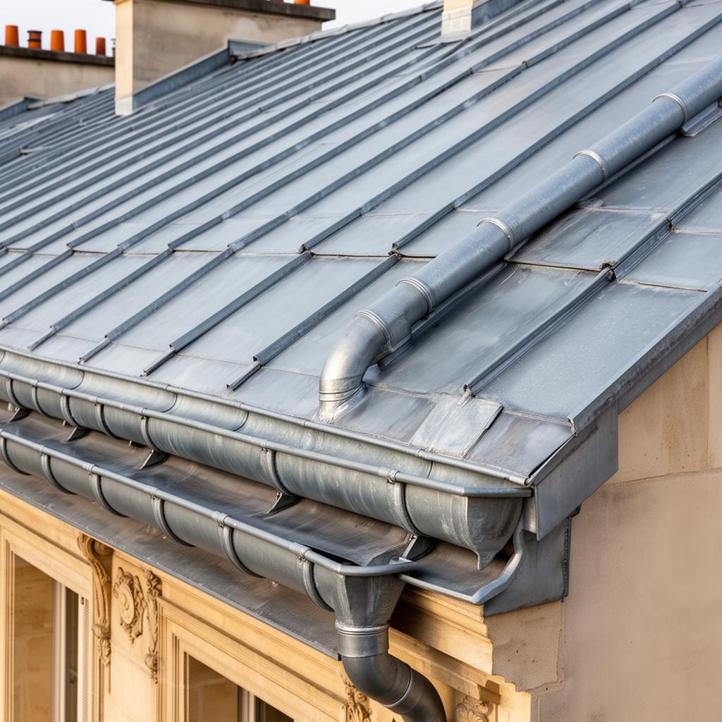 Zinguerie sur immeuble parisien